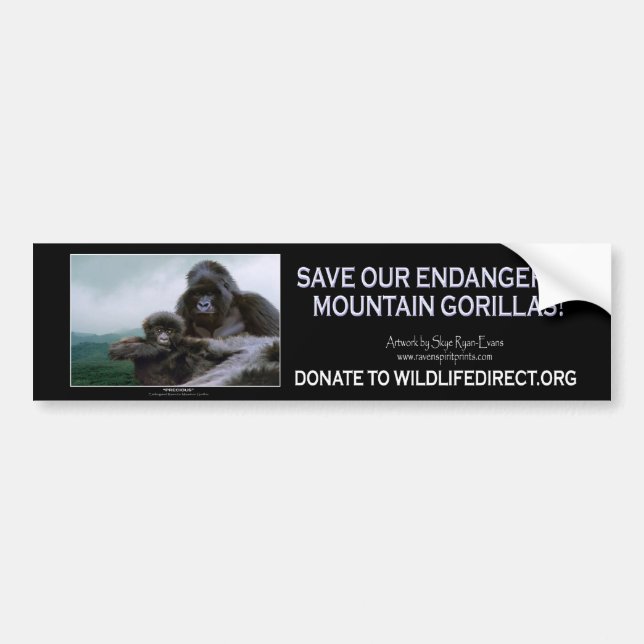"PRECIOUS" Mountain Gorillas Bumper Sticker Bildekal (Framsidan)