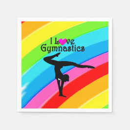 PRECIOUS RAINBOW I LOVAD GYMNASTICS NAPKINS PAPPERSSERVETT