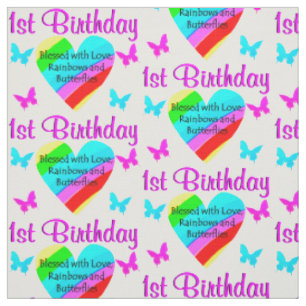 PRECIOUS RAINBOY 1ST BIRTHDAY FABRIC TYG