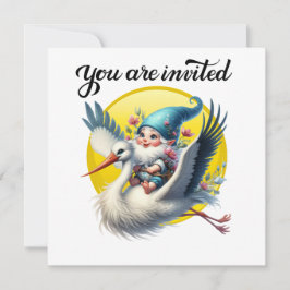 Precious Stork och Gnome Inbjudningar