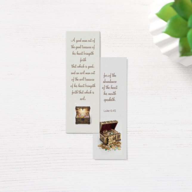 Precious treasures bookmark with motivating Bible Litet Visitkort (Skivbord)