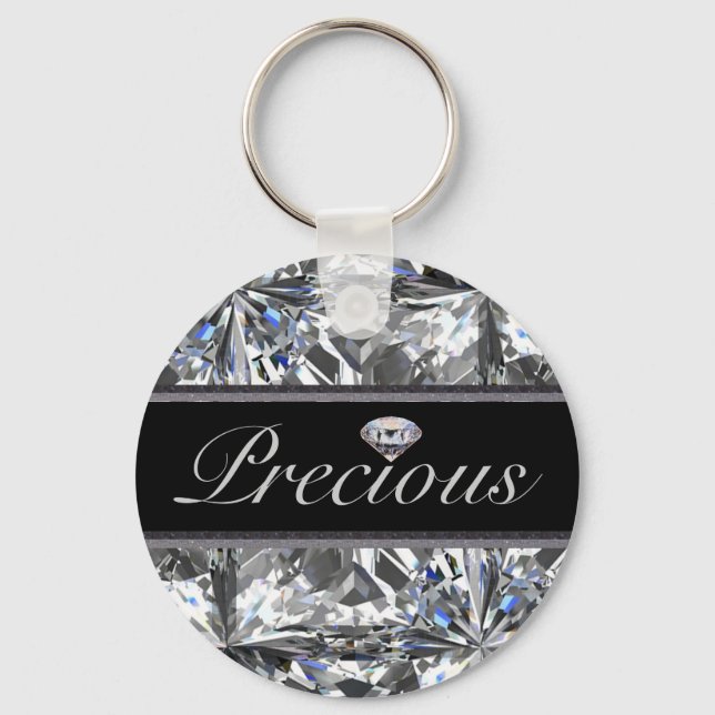 Precious White Gem Design Nyckelring (Framsida)