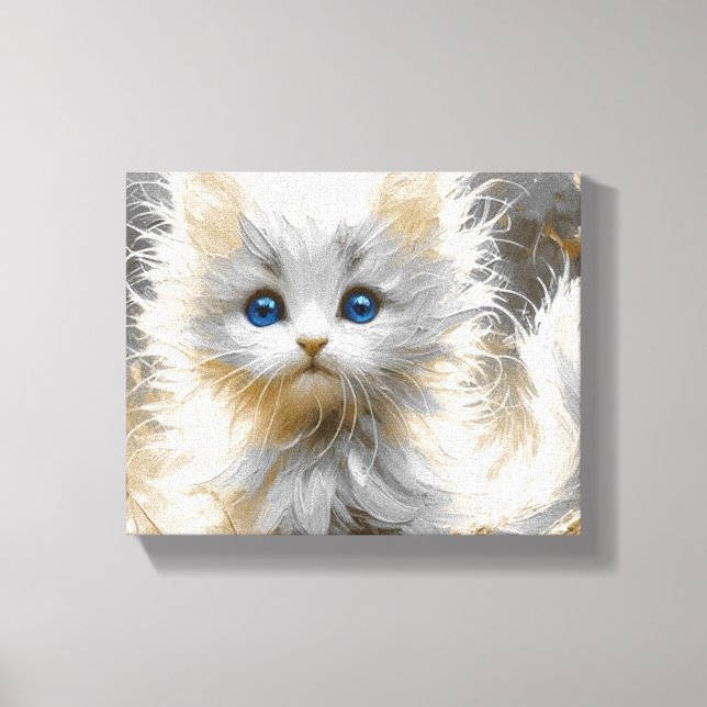 Precious White Kitten Canvastryck (Framsida)