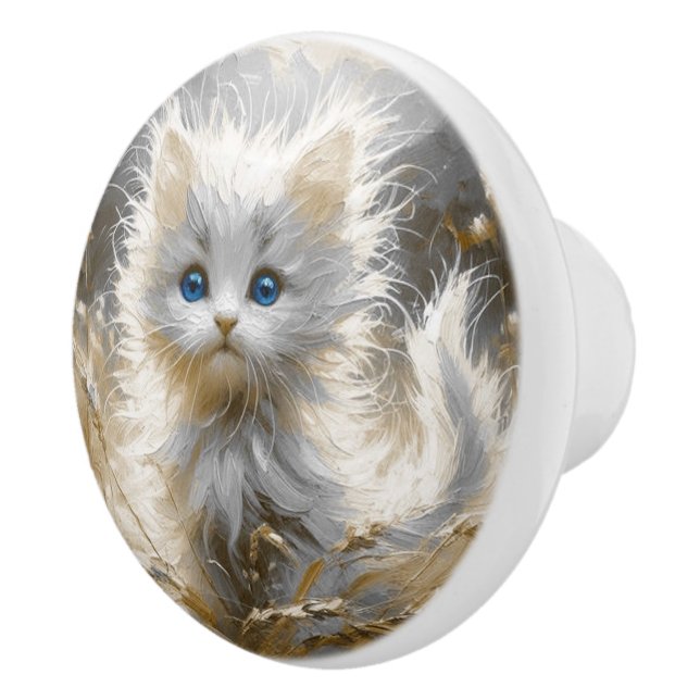 Precious White Kitten Knopp (Höger)