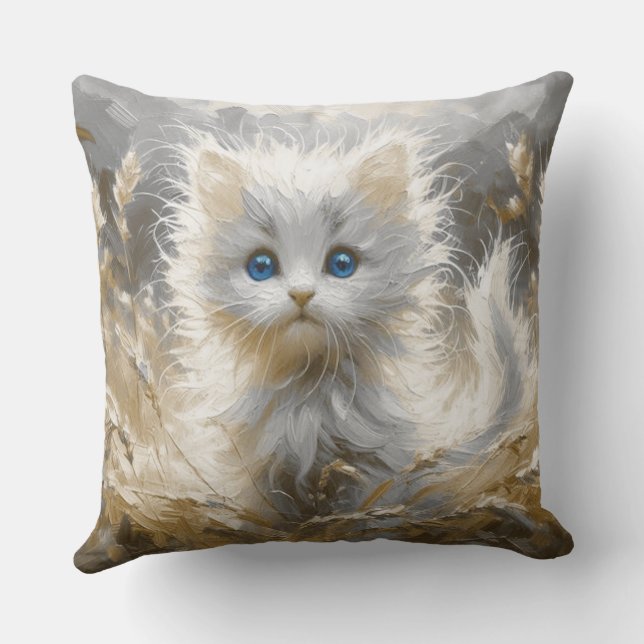 Precious White Kitten Kudde (Baksida)
