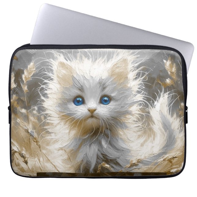Precious White Kitten Laptop Fodral (Framsidan)