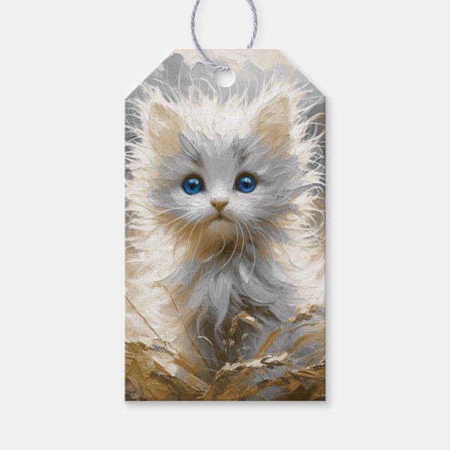 Precious White Kitten Presentetikett (Framsidan)