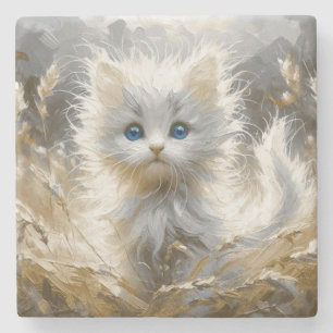 Precious White Kitten Stenunderlägg