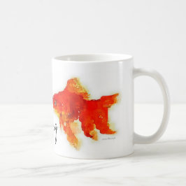 "Precis behålla som simmar" guldfiskkaffemuggen Kaffemugg