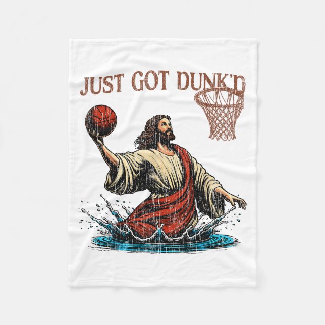 Precis Blev Dunkad Rolig Dop Jesus Kristna Korg Fleecefilt (Framsidan)