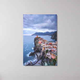 Precis efter solnedgång Vernazza, Cinque Terre, Canvastryck