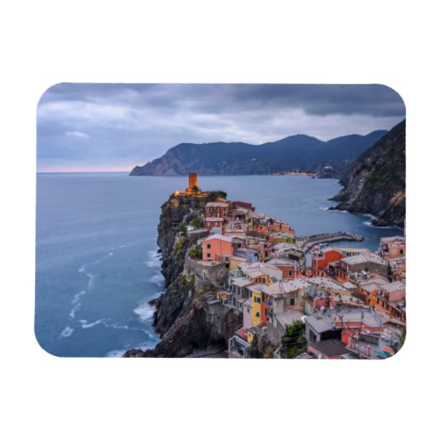 Precis efter solnedgången | Vernazza, Cinque Terre Magnet (Horisontell)