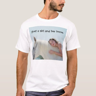 Precis en flicka och henne häst tee shirt