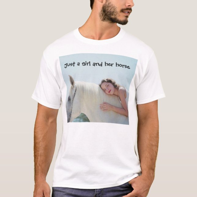 Precis en flicka och henne häst tee shirt (Framsida)
