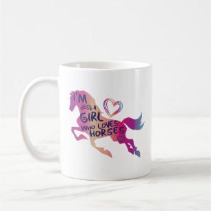 Precis en flicka som älskar hästen för kaffemugg