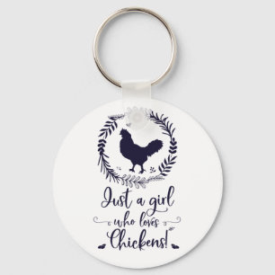 Precis en flicka som älskar hönasilhouetten nyckelring