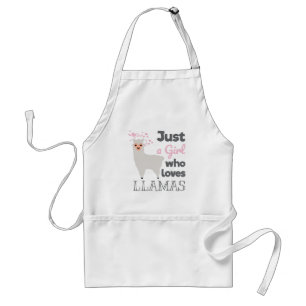 Precis en flicka som älskar Llamas Förkläde
