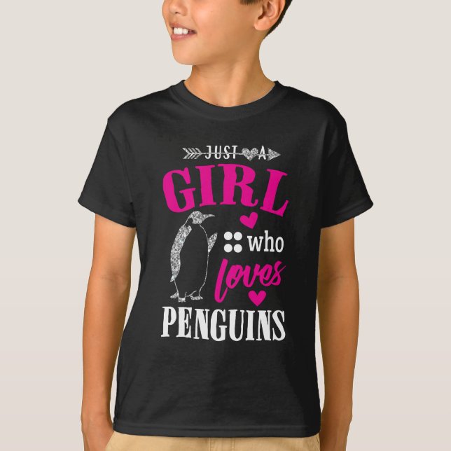 Precis en flicka som älskar pingvin tee shirt (Framsida)