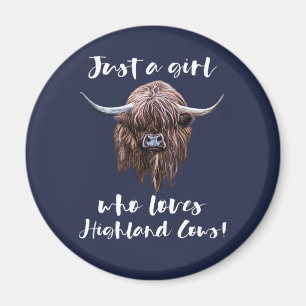 Precis en flicka som älskar skotska höglands- ko magnet