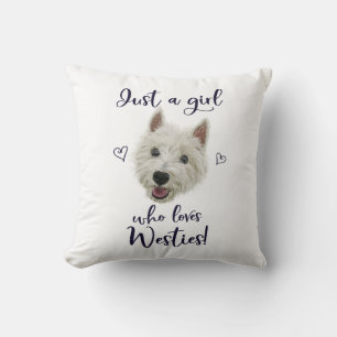 Precis en flicka som älskar Westies Kudde