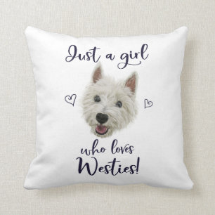 Precis en flicka som älskar Westies Kudde