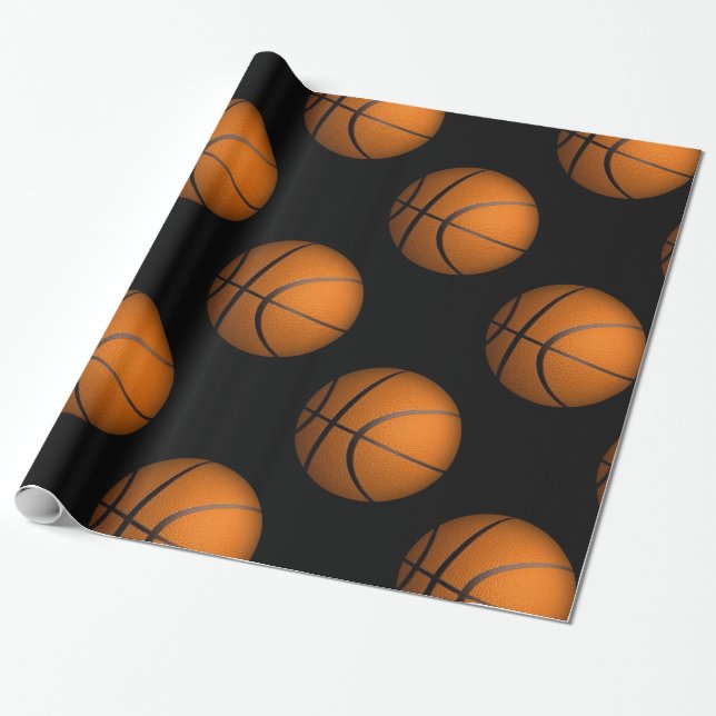 Precis en sjal för gåva för bollbasketsport presentpapper (Utrullad)