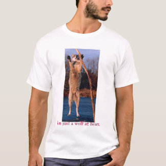 Precis en varg på heart. tee shirt