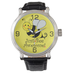 Precis enorm gullig gul humla för bi armbandsur