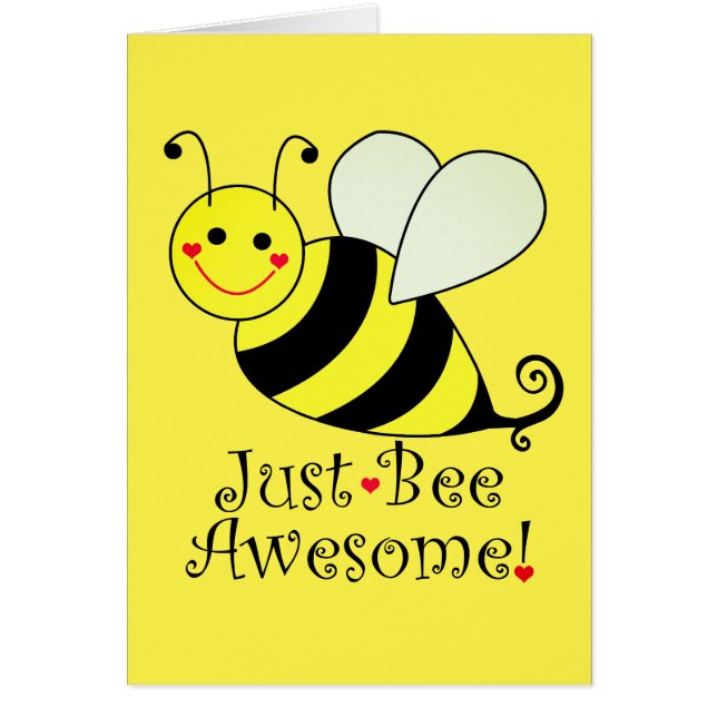 Precis enorm gullig gul humla för bi hälsningskort (Framsidan)