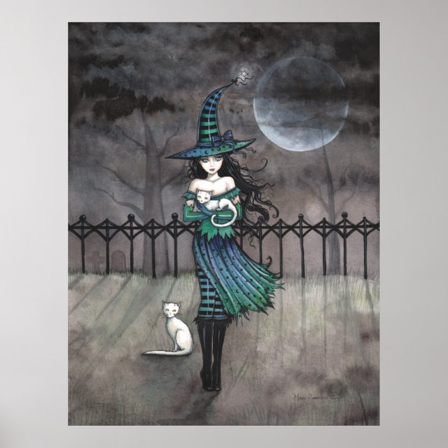Precis före midnattens Witch White Cat Poster (Framsidan)