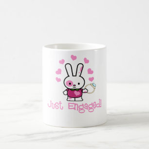 Precis förlovad gullig kanin w/Ring! Kaffemugg
