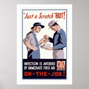 "Precis första hjälpaffisch för en skrapa" Poster