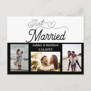 Precis Gift 3 Foto Elopement Annonsering Vykort