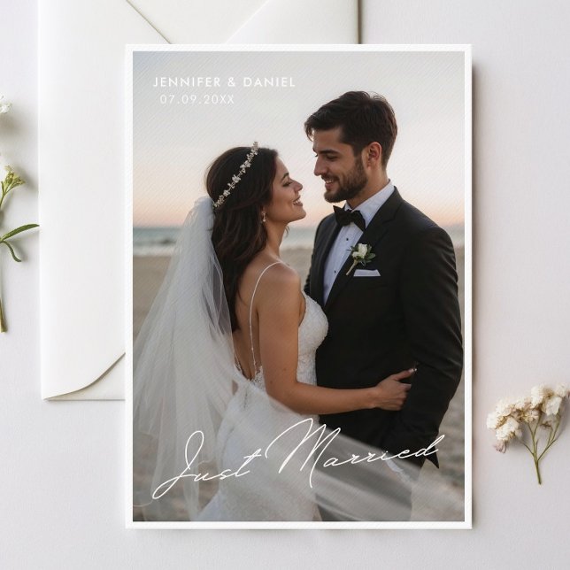 Precis Gift Romantiskt Bröllopsfoto Meddelande Inbjudningar (Skapare uppladdad)