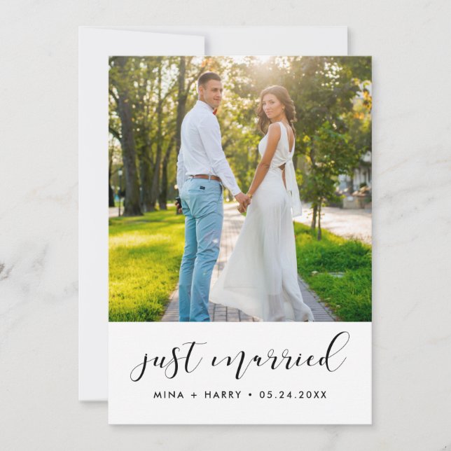 Precis gifta Elegant annons fotokort Meddelande (Framsida)