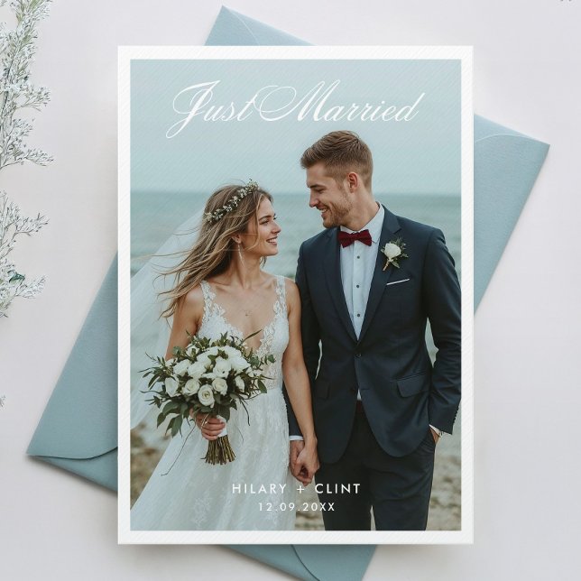 Precis Gifta Elegant Bröllopsfoto Meddelande Inbjudningar (Skapare uppladdad)