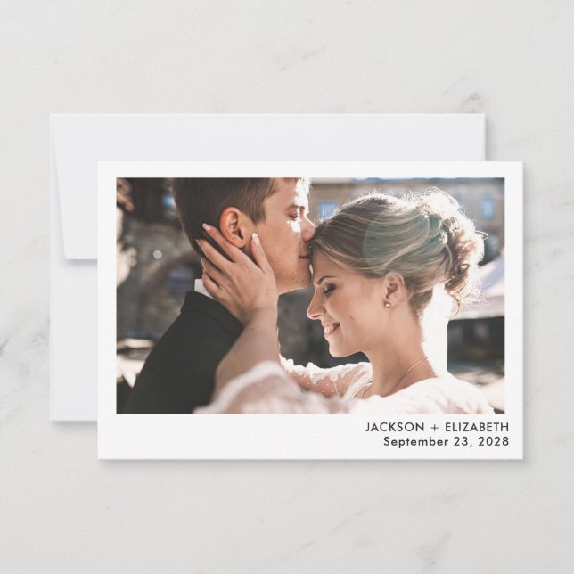 Precis gifta modern bröllopsfotografisk annonserin (Framsida)