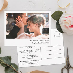 Precis gifta modern elopement fotomeddelande vykort