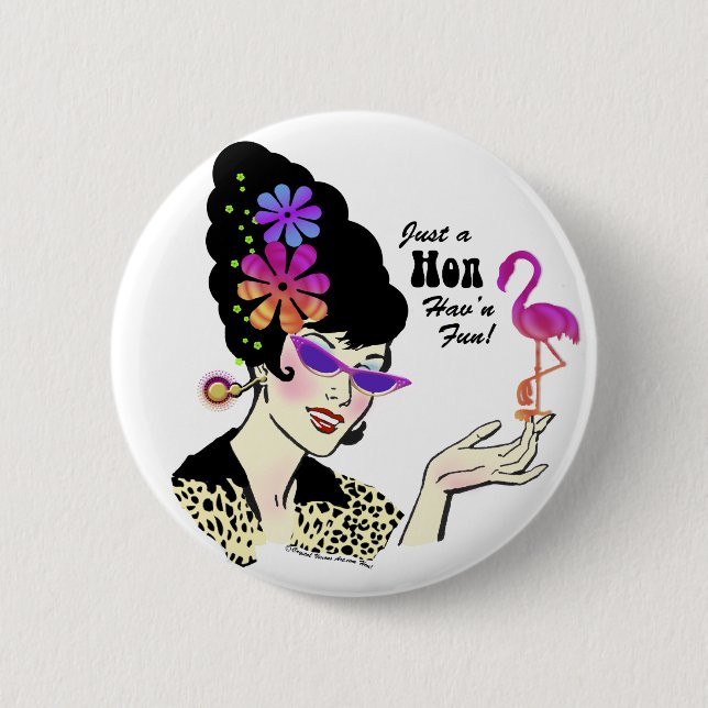 Precis knäppas en Hon Havin roligt Knapp (Framsida)