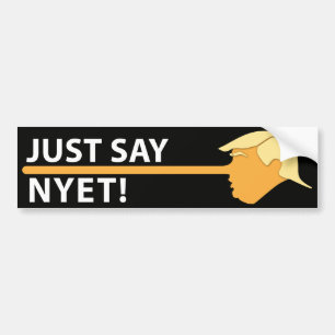 Precis något att säga Nyet (på svart) Bildekal