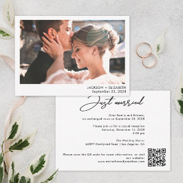 Precis nyss gifta modern bröllopsflykt foto qr-kod