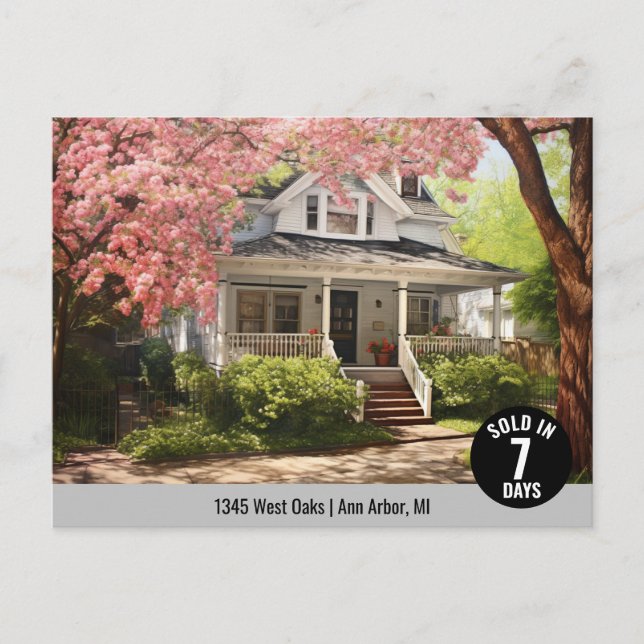 Precis såld fastighetsmarknadsföringslogotyp vykort (Framsida)