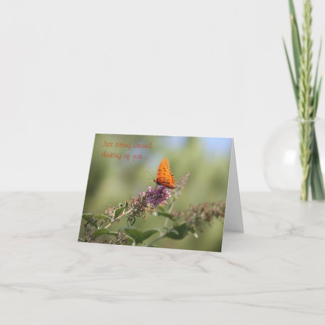 Precis sitta runt om tänkande av dig kort (Framsida)