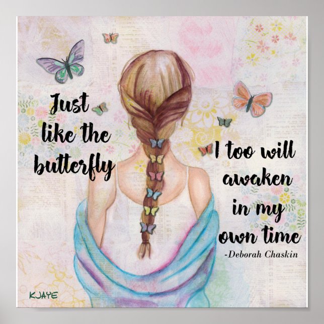 Precis som Butterfly - Watercolor Art Print Poster (Framsidan)