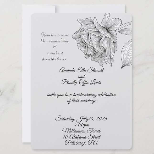 Precis som Sol 6,5-tums x 8,75-tums bröllopsinbjud Inbjudningar (Framsida)