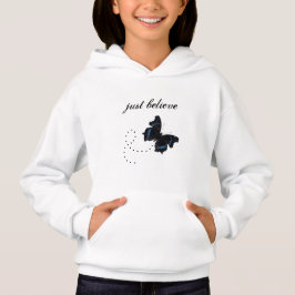 Precis tro Hoodie med fjärilen för flickor T Shirt