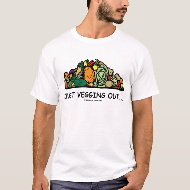 Precis Vegging ut…, (Vegetarisk humor) T-shirt (Framsida)
