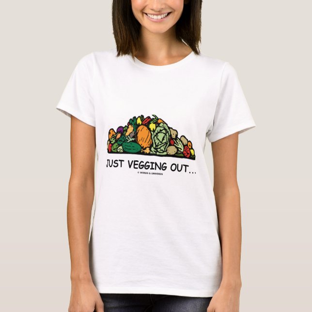 Precis Vegging ut…, (Vegetarisk humor) T-shirt (Framsida)