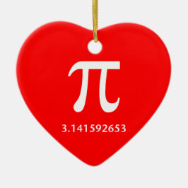 Precis vit Pi ingenting mer 3,14 Julgransprydnad Keramik
