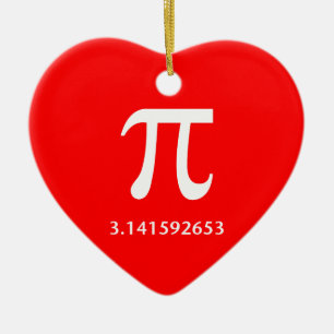 Precis vit Pi ingenting mer 3,14 Julgransprydnad Keramik